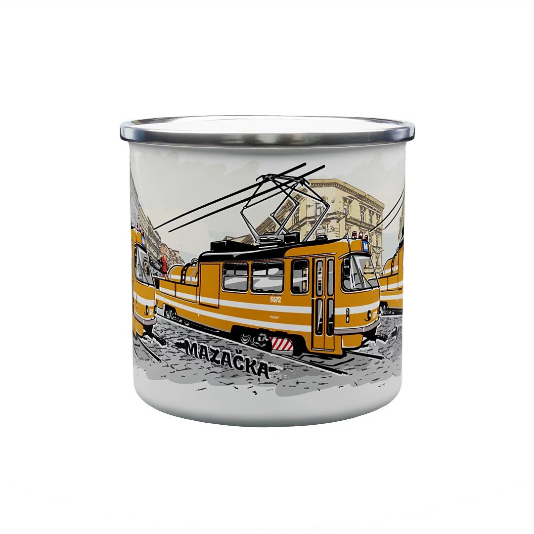 Emaille-Tasse Schmiertram 330 ml