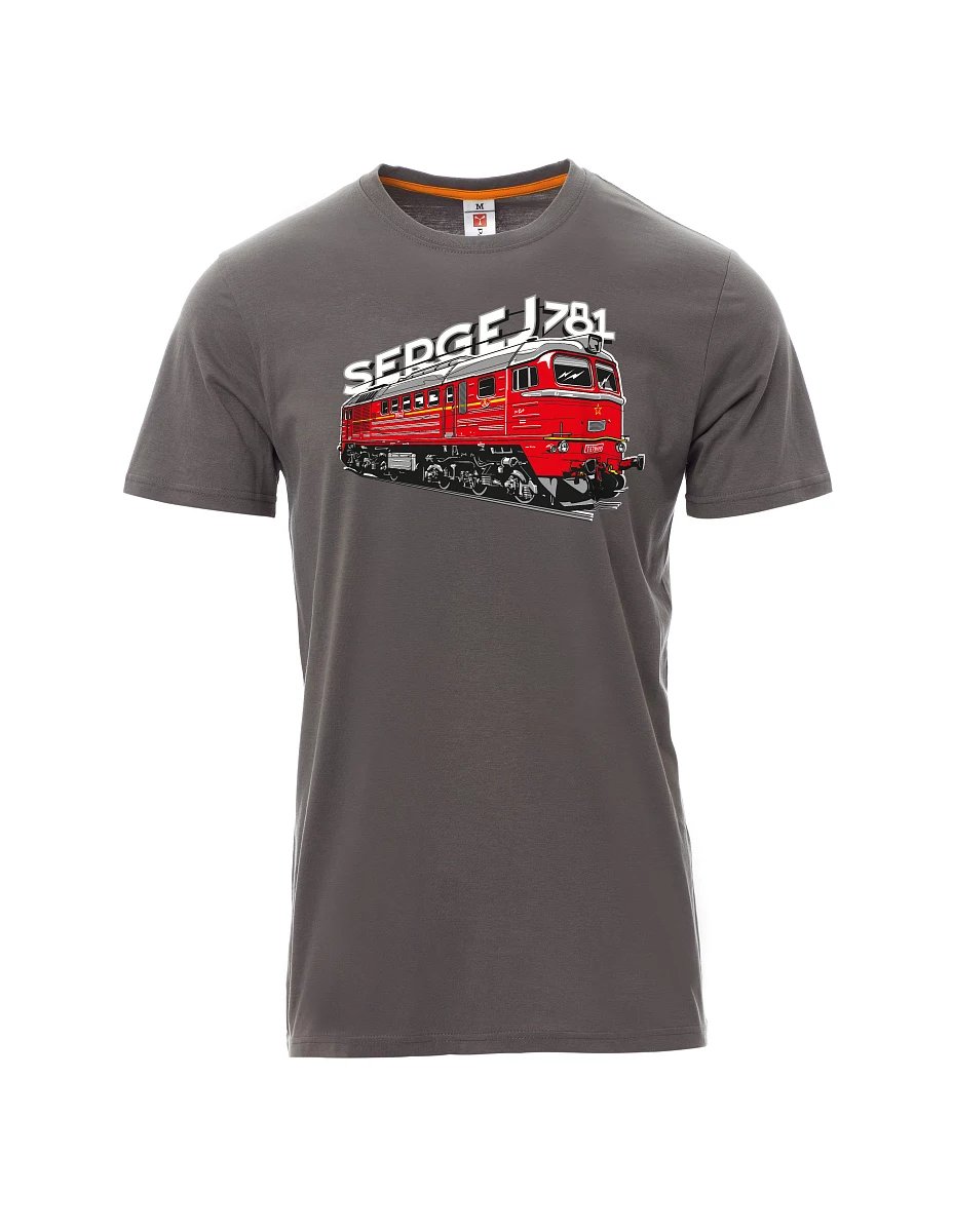 Graues T-Shirt für Männer Lokomotive 781 "Sergej" (M62)