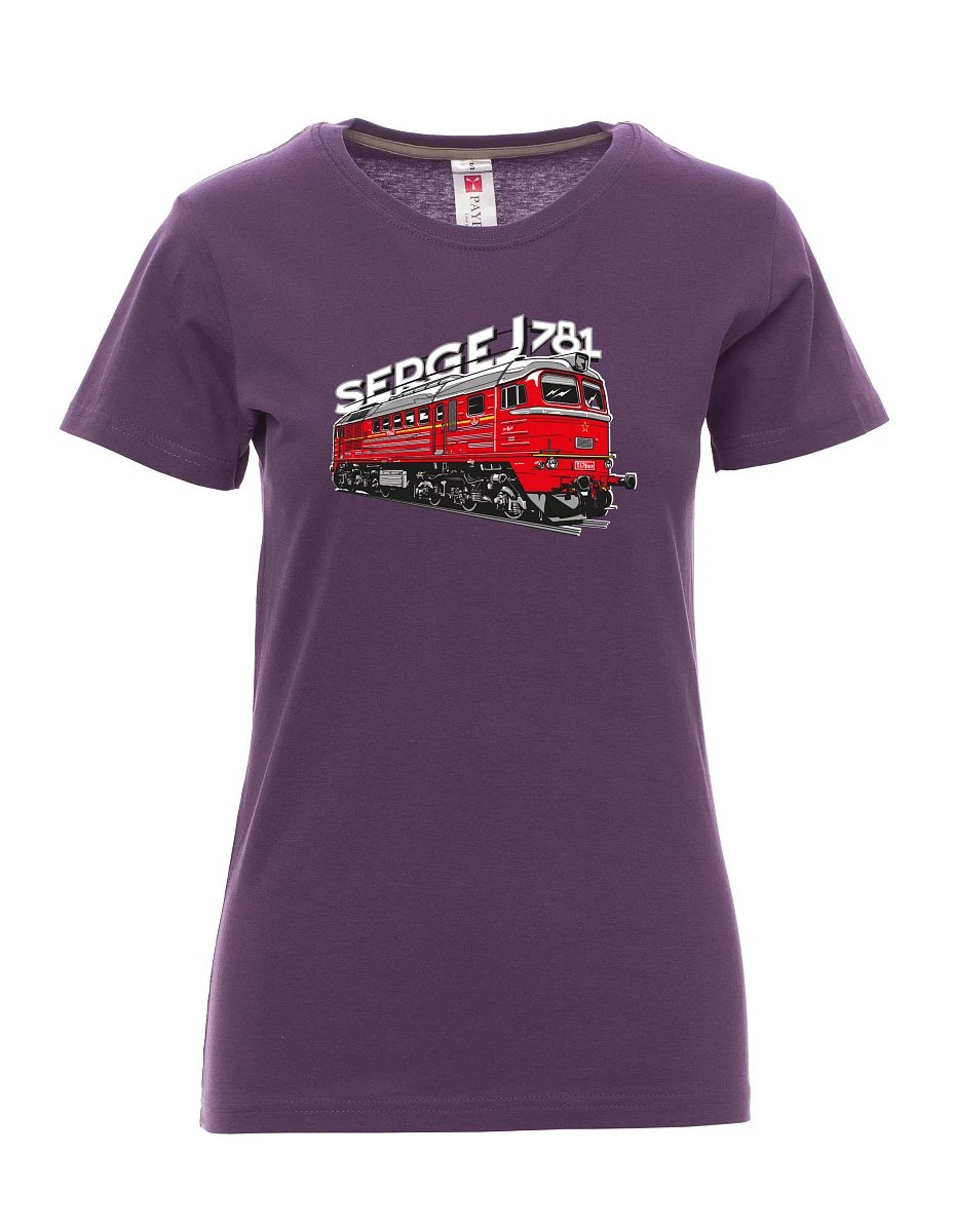 Violett T-Shirt für Damen Lokomotive 781 "Sergej" (M62)