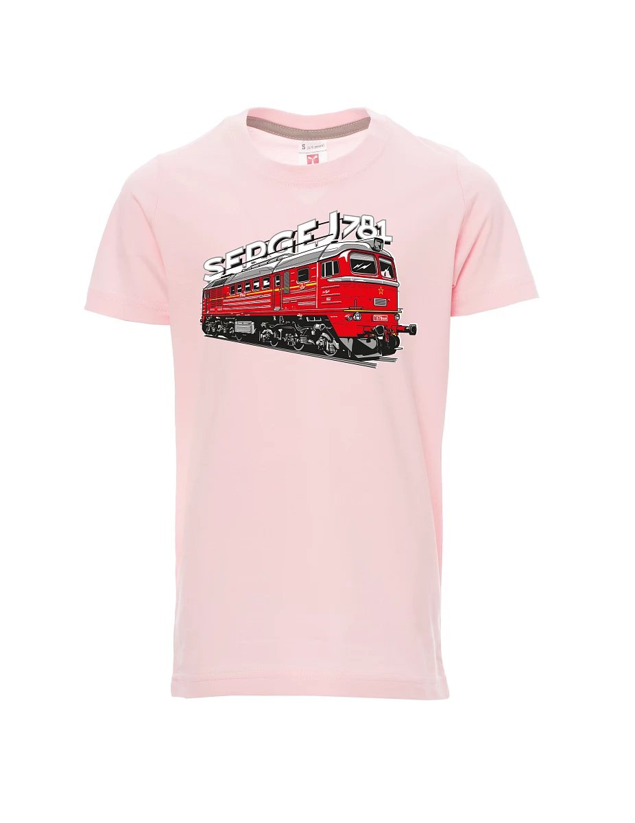 Hell-Pink Kinder T-Shirt Lokomotive 781 "Sergej" (M62)