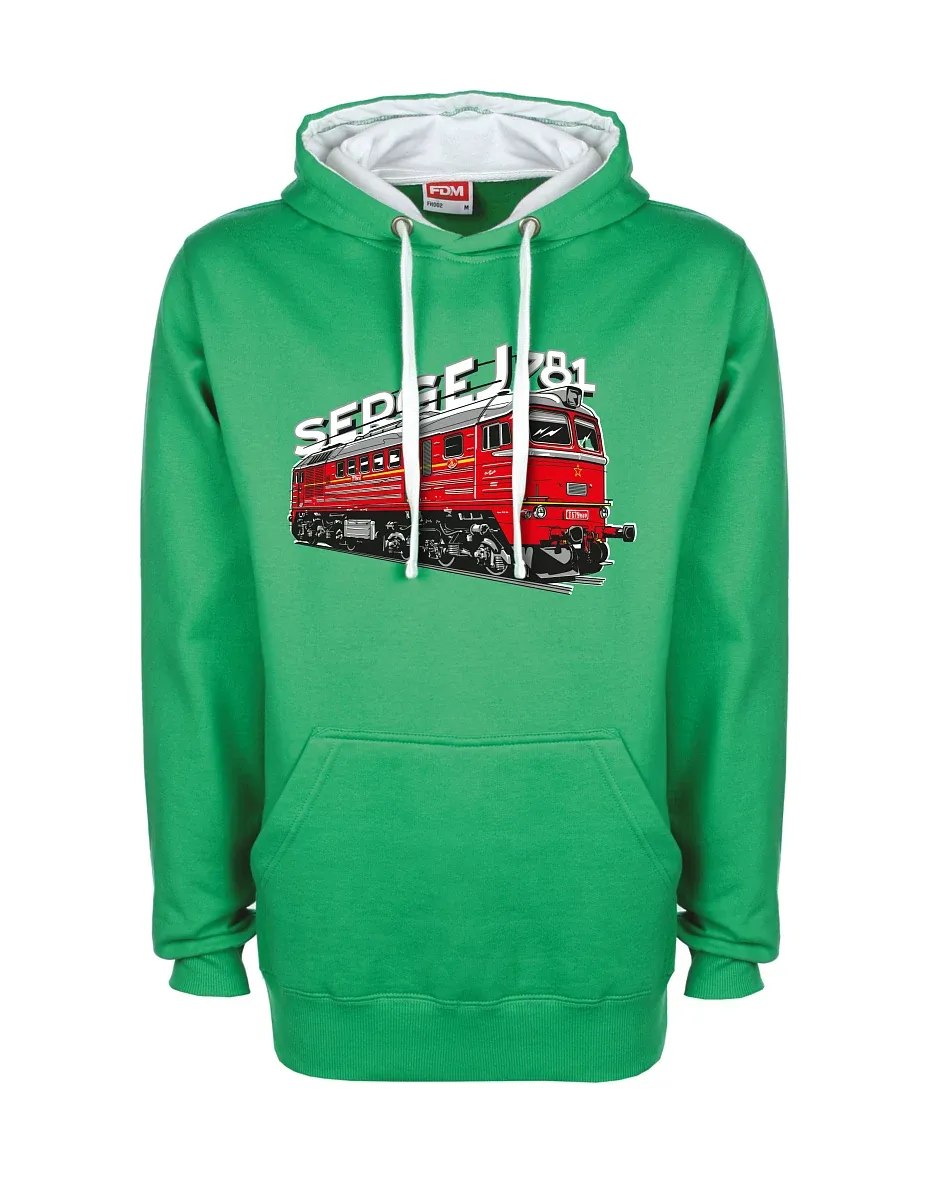 Weiß-grünes Sweatshirt Lokomotive 781 "Sergej" (M62)