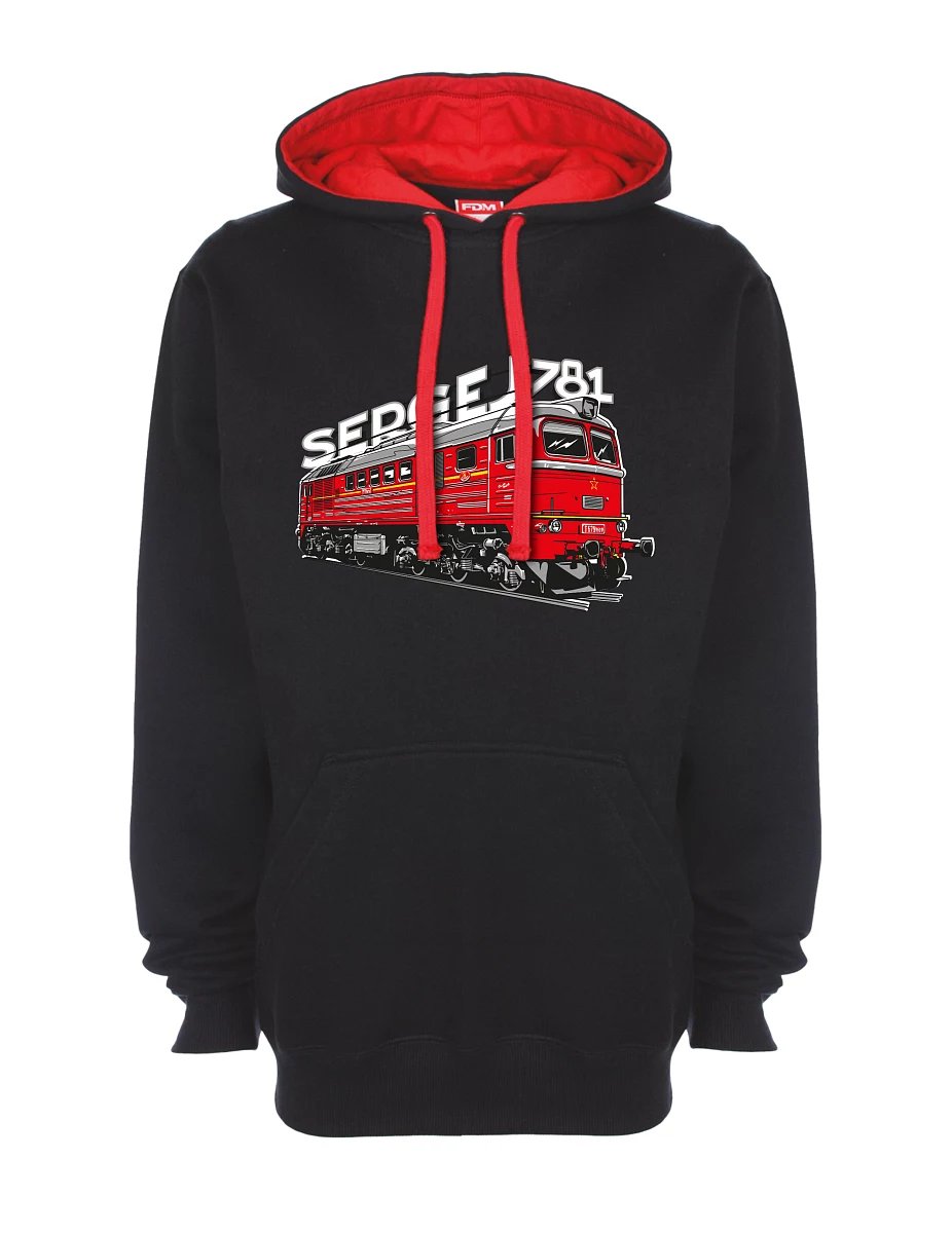 Rot-schwarzes Sweatshirt Lokomotive 781 "Sergej" (M62)
