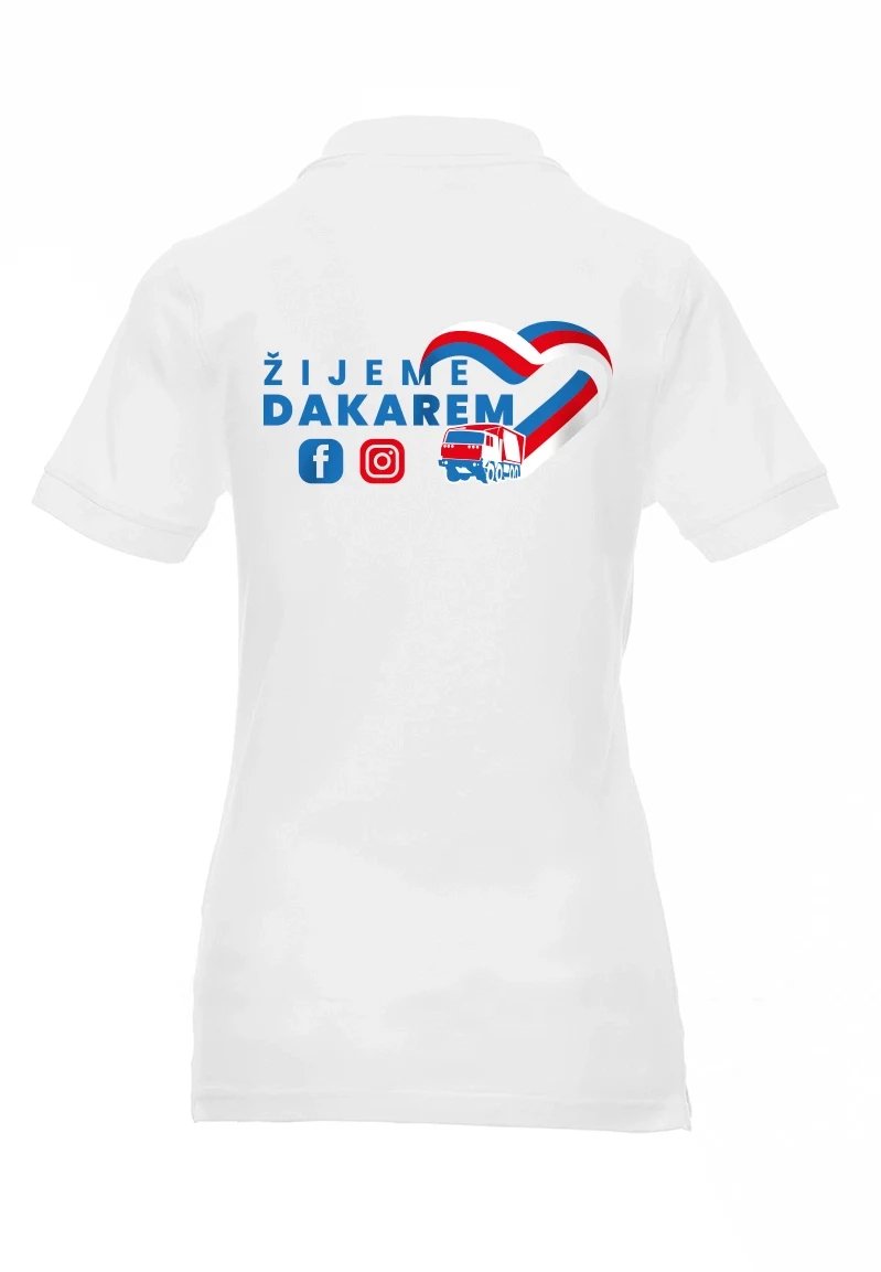 Weißes Damen-Poloshirt Wir leben in Dakar
