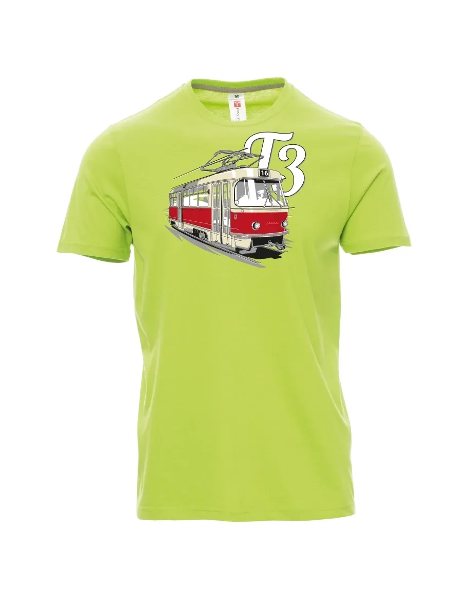 Hellgrünes T-Shirt für Männer Straßenbahn T3