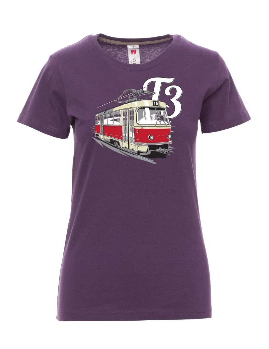 Violett T-Shirt für Damen Straßenbahn T3