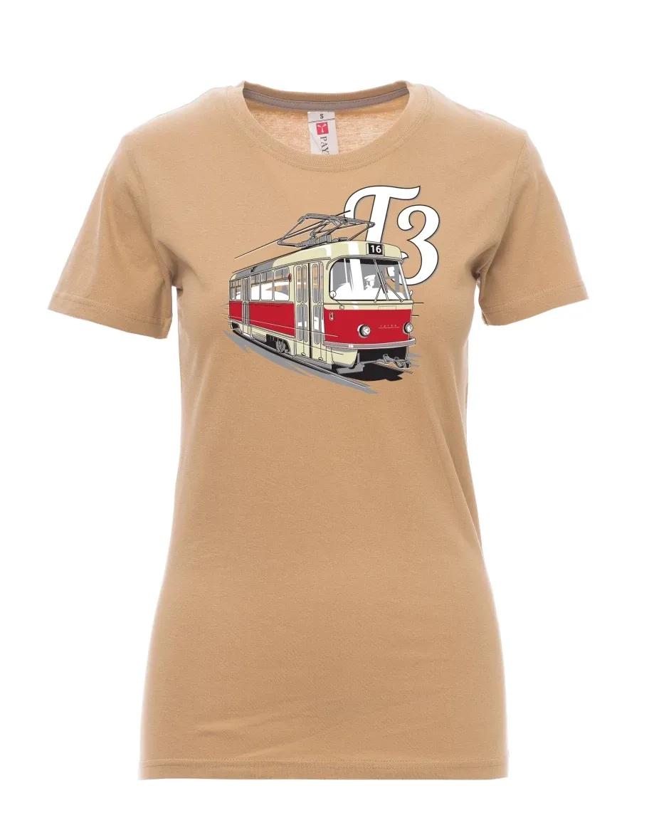 Braunes T-Shirt für Damen Straßenbahn T3