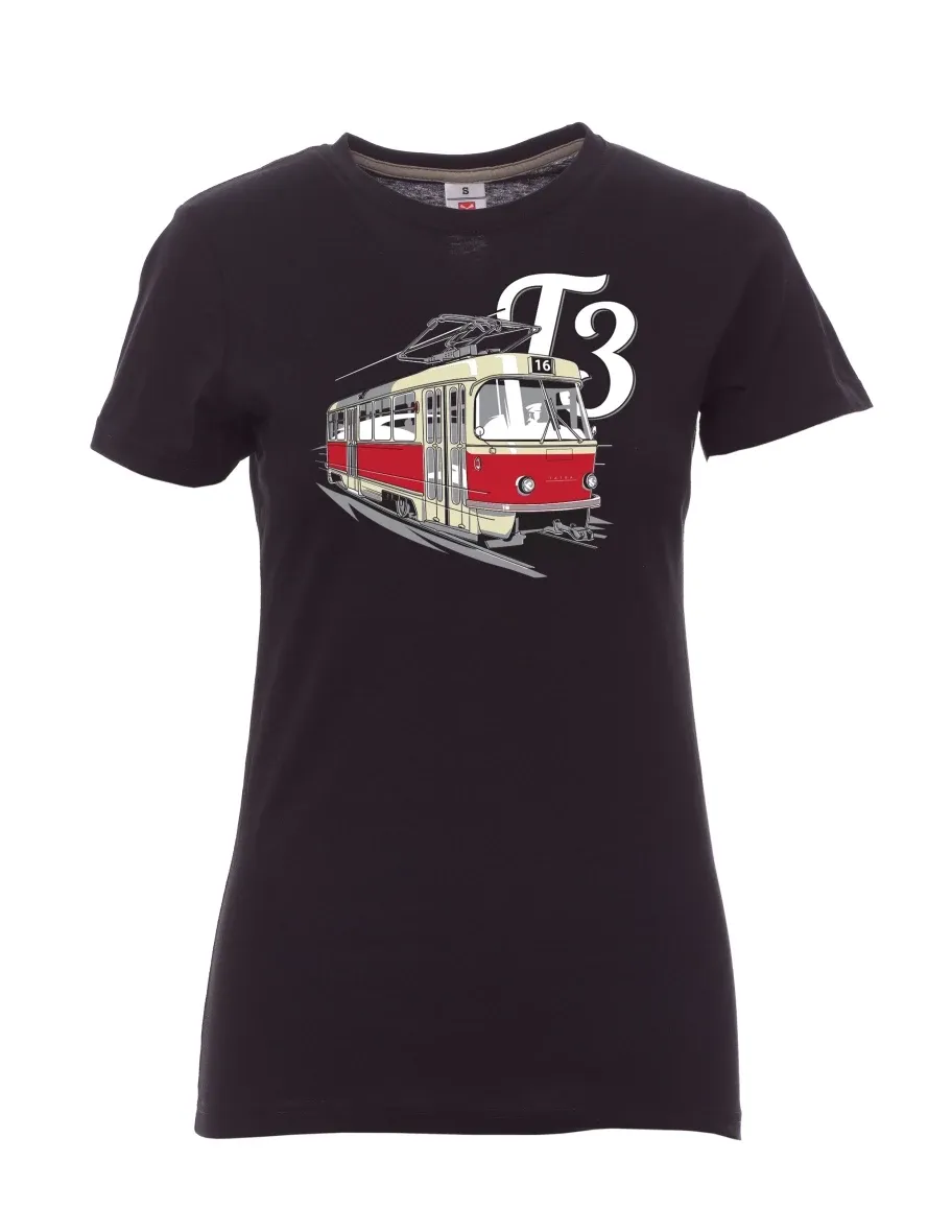 Schwarzes T-Shirt für Damen Straßenbahn T3
