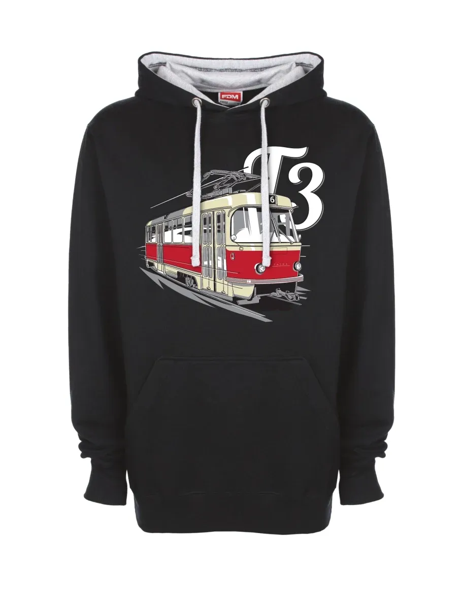 Grau-schwarzes Sweatshirt Straßenbahn T3