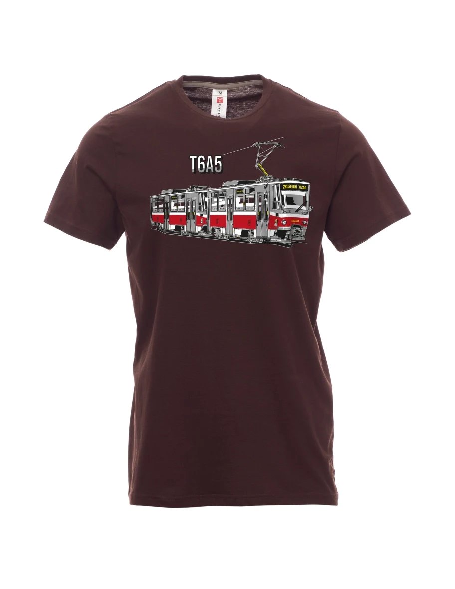 Dunkelbraun T-Shirt für Männer Straßenbahn T6A5