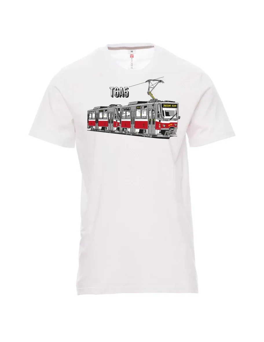 Weißes T-Shirt für Männer Straßenbahn T6A5