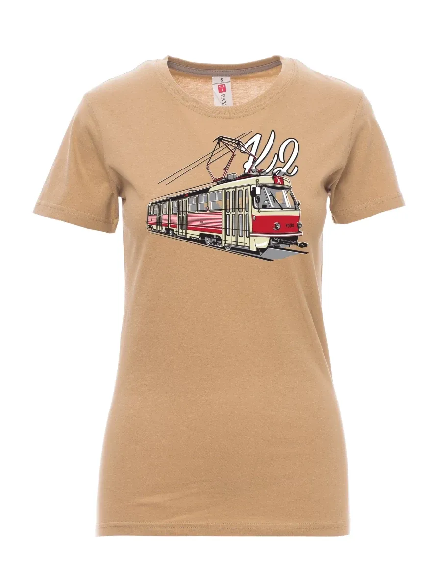 Braunes T-Shirt für Damen Straßenbahn K2