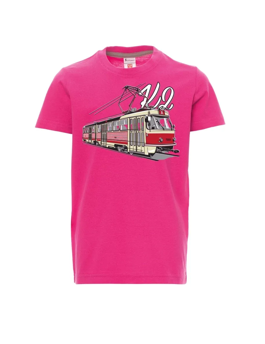 Rosa Kinder T-Shirt Straßenbahn K2