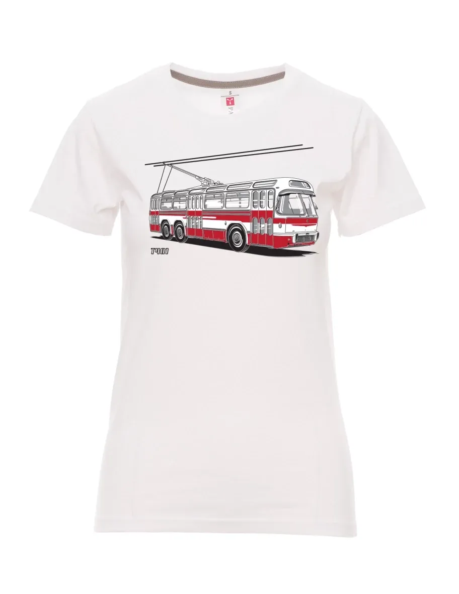 Weißes T-Shirt für Damen Wagen  T401