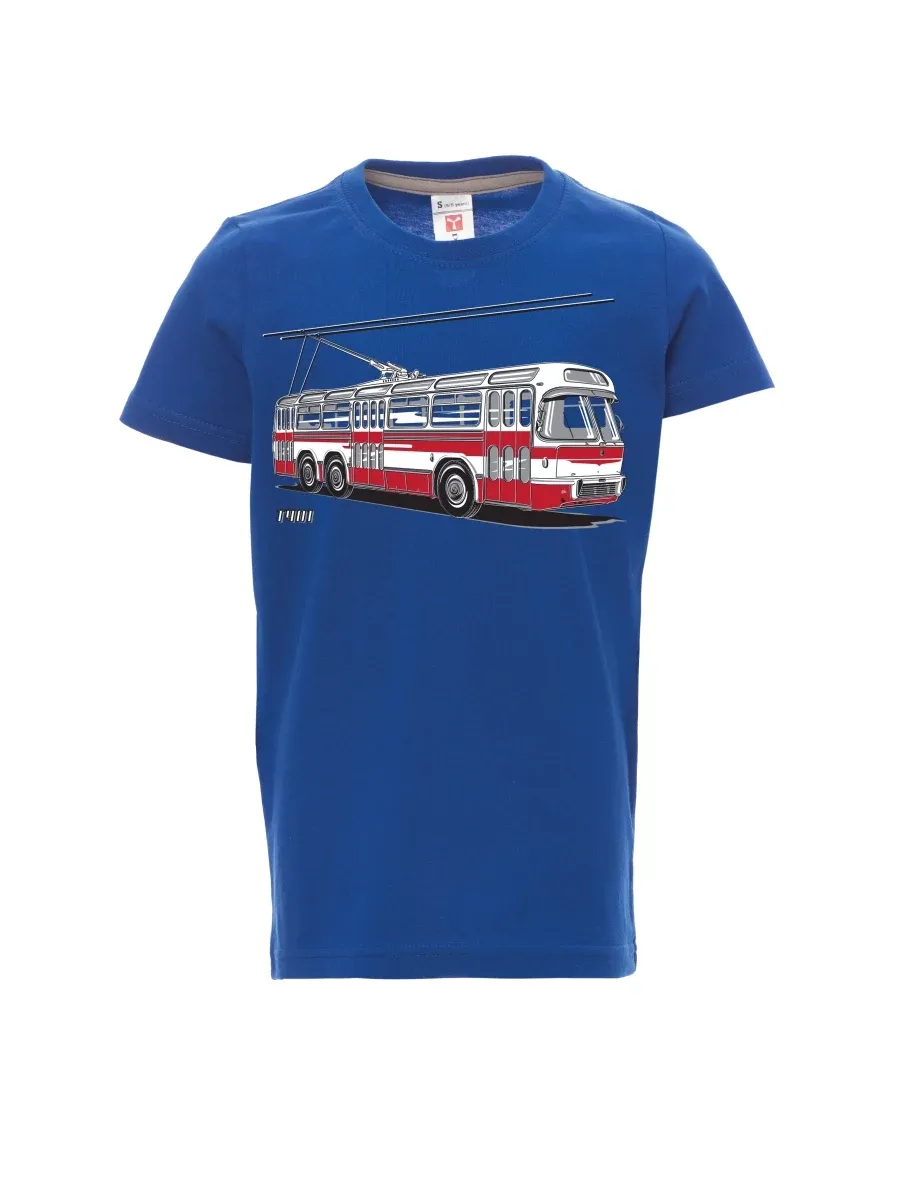 Blaues Kinder T-Shirt Wagen  T401