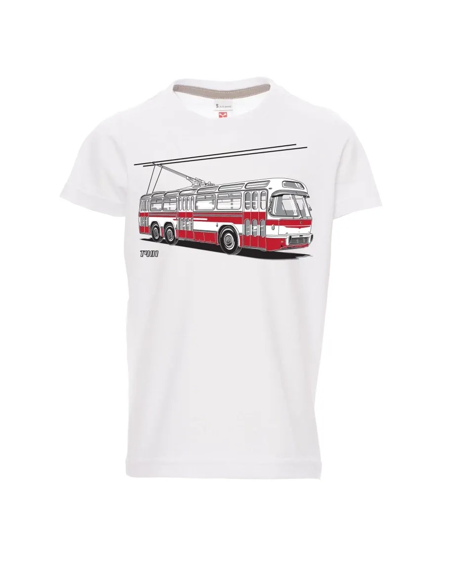 Weißes Kinder T-Shirt Wagen  T401