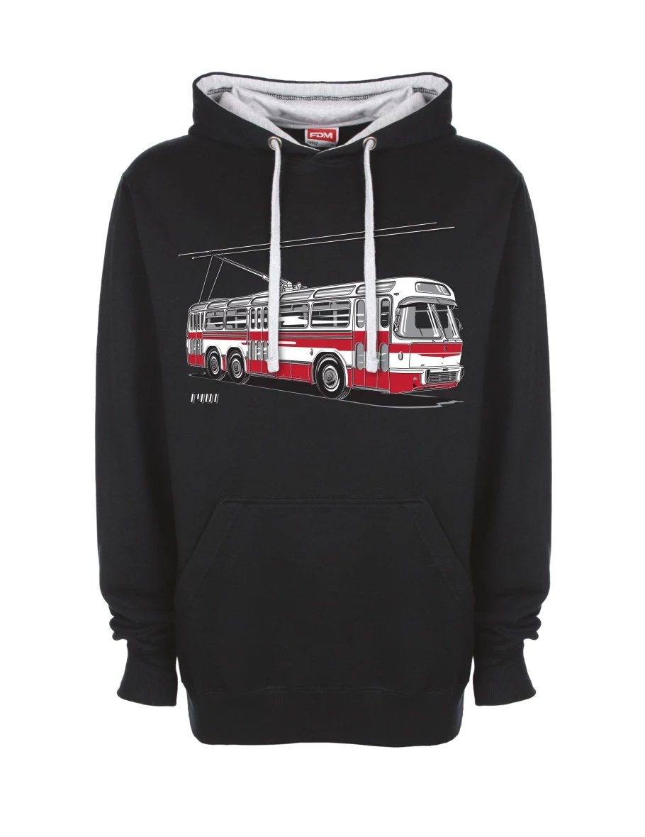 Grau-schwarzes Sweatshirt Wagen  T401