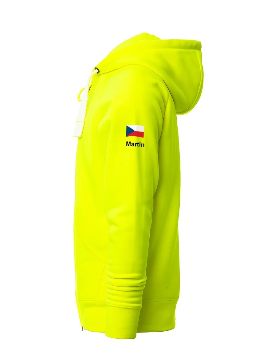 Fluoreszierender Herren Hoodie Live Dakar mit Kapuze und Reißverschluss