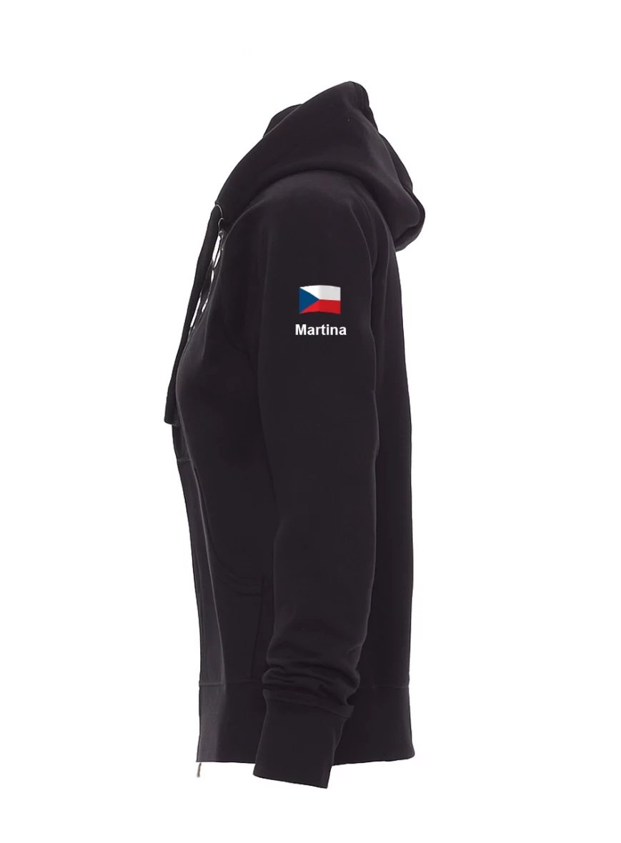 Schwarzer Damen Hoodie Live Dakar mit Kapuze und Reißverschluss