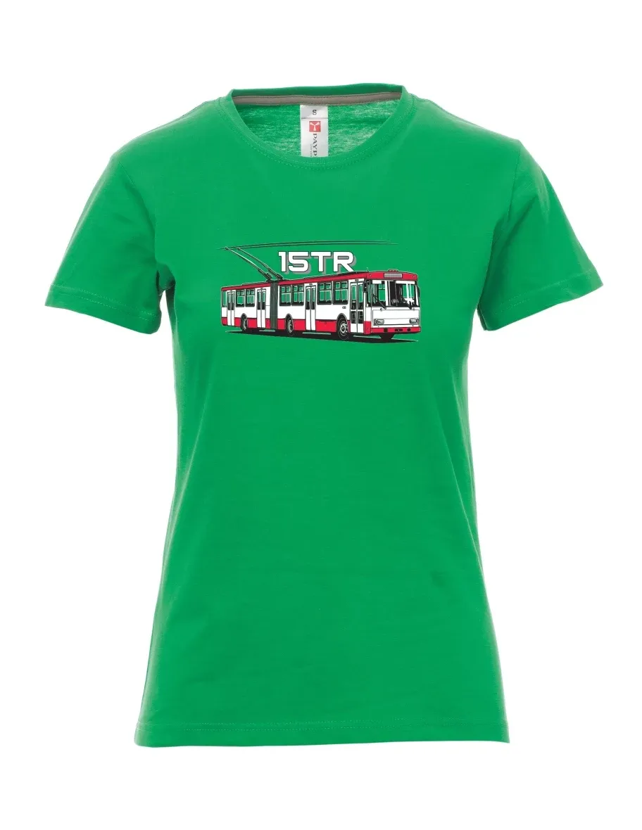 Grünes T-Shirt für Damen Oberleitungsbus 15TR