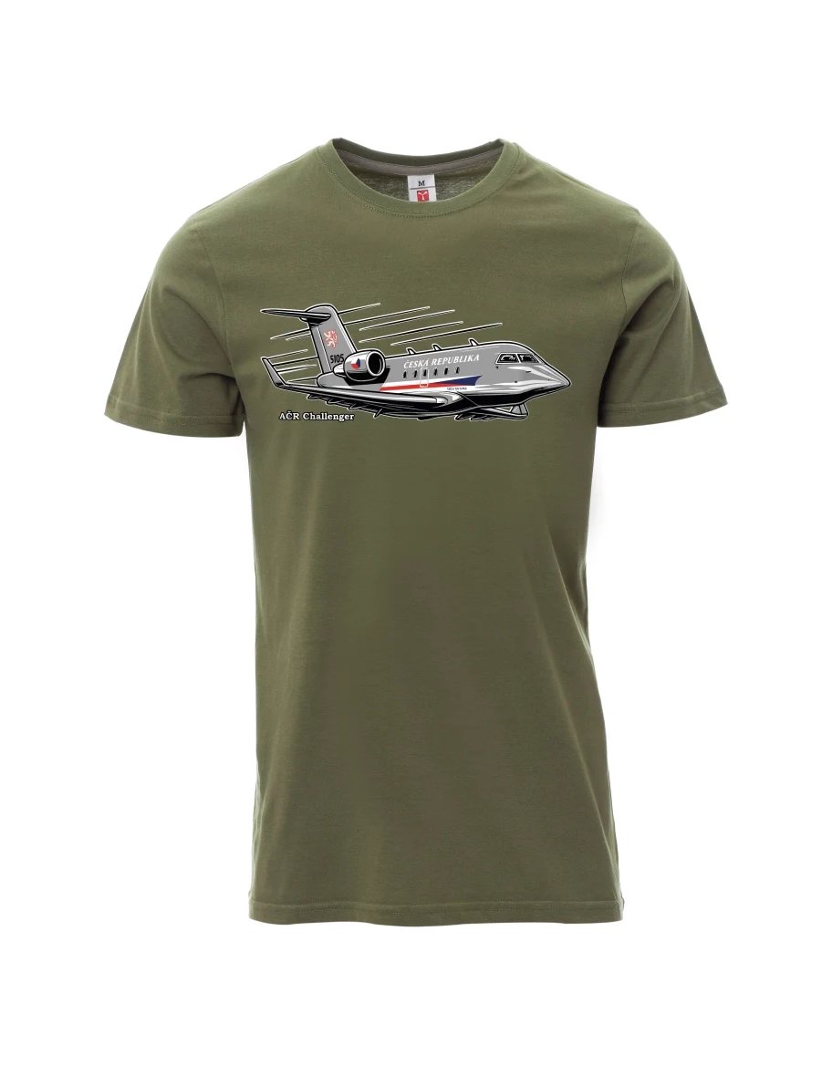 Khaki T-Shirt für Männer Flugzeug AČR Challenger