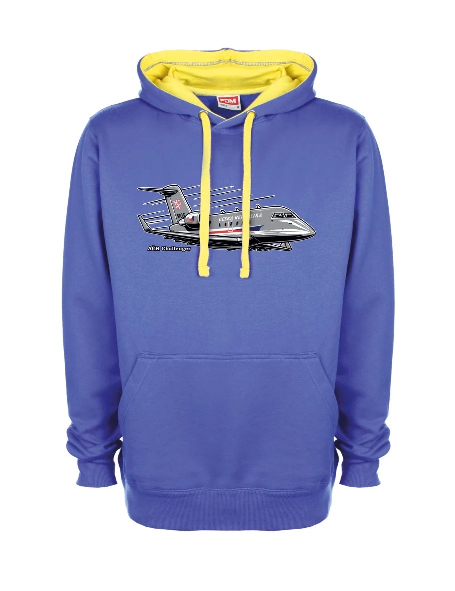 Gelb-blaues Sweatshirt Flugzeug AČR Challenger