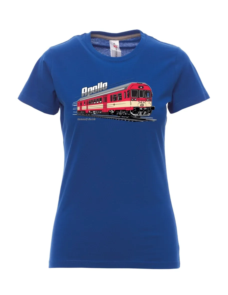 Königsblaues T-Shirt für Damen Triebwagen 843 „Apollo“