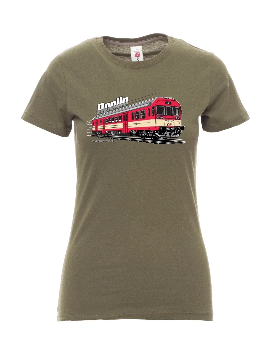 Khaki T-Shirt für Damen Triebwagen 843 „Apollo“