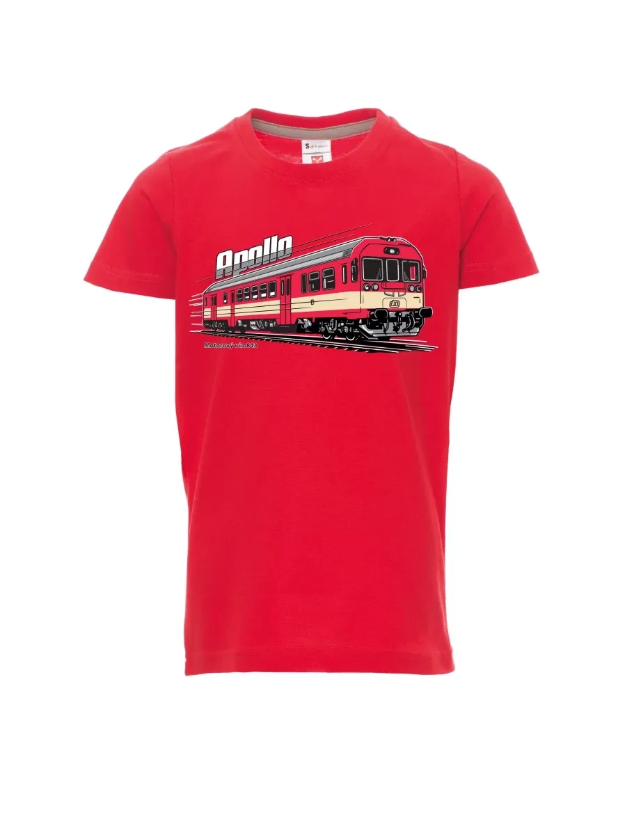 Rotes Kinder T-Shirt Triebwagen 843 „Apollo“