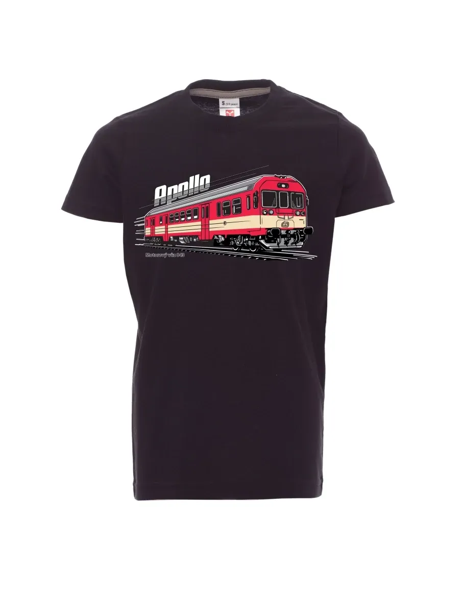 Schwarzes Kinder T-Shirt Triebwagen 843 „Apollo“
