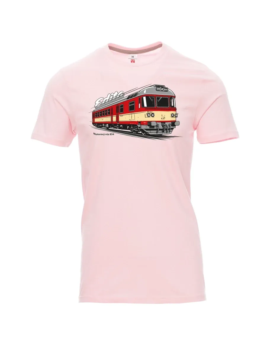 Hell-Pink T-Shirt für Männer Triebwagen 854