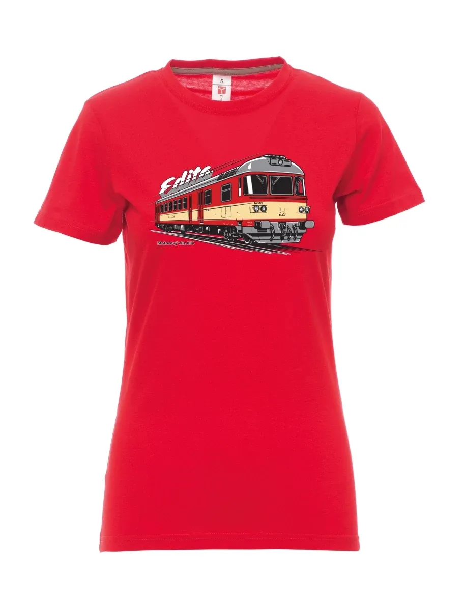 Rotes T-Shirt für Damen Triebwagen 854