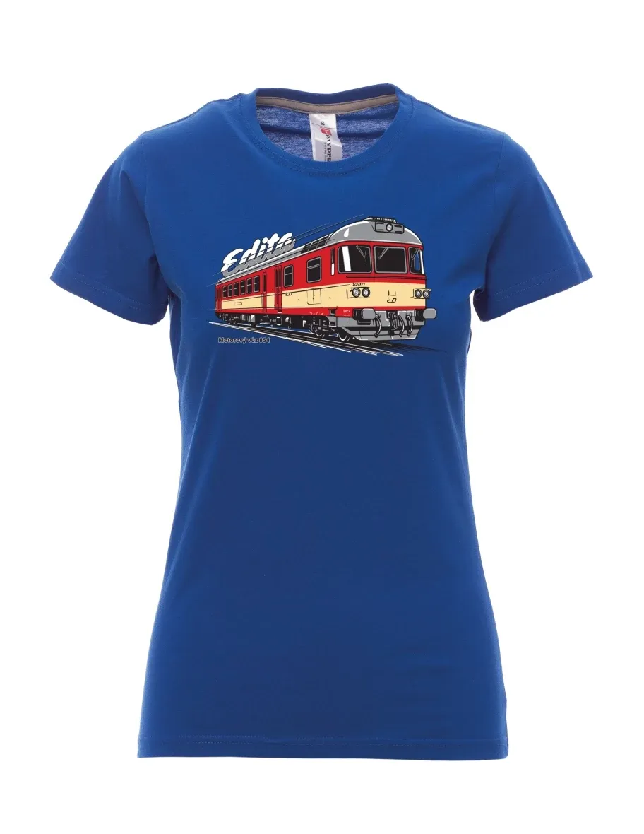 Königsblaues T-Shirt für Damen Triebwagen 854