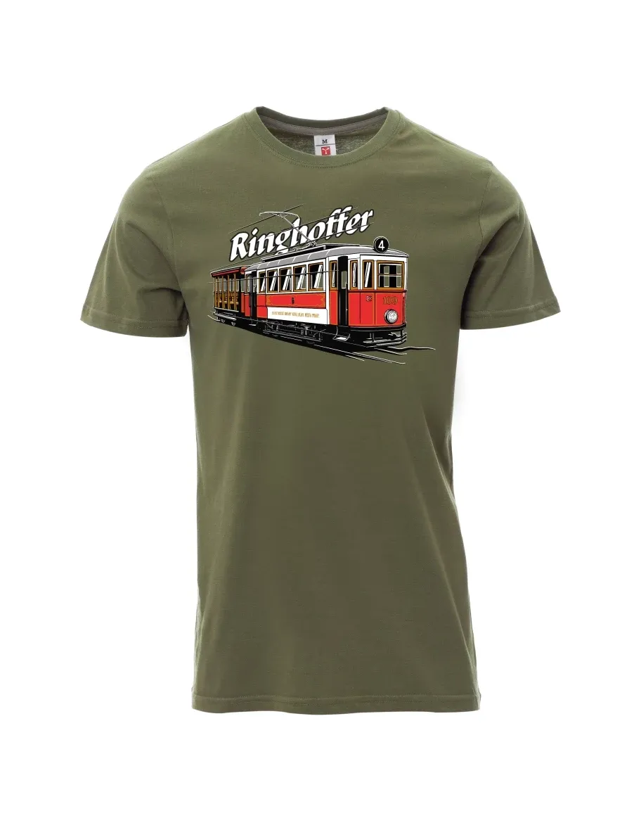 Khaki T-Shirt für Männer Straßenbahn Ringhoffer