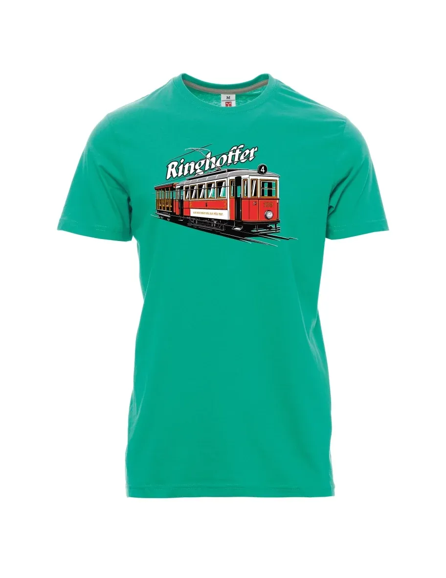Smaragde T-Shirt für Männer Straßenbahn Ringhoffer