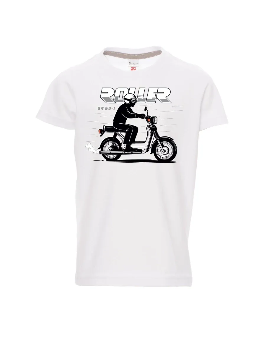 Weißes Kinder T-Shirt Motorroller SR 50/1 Roller