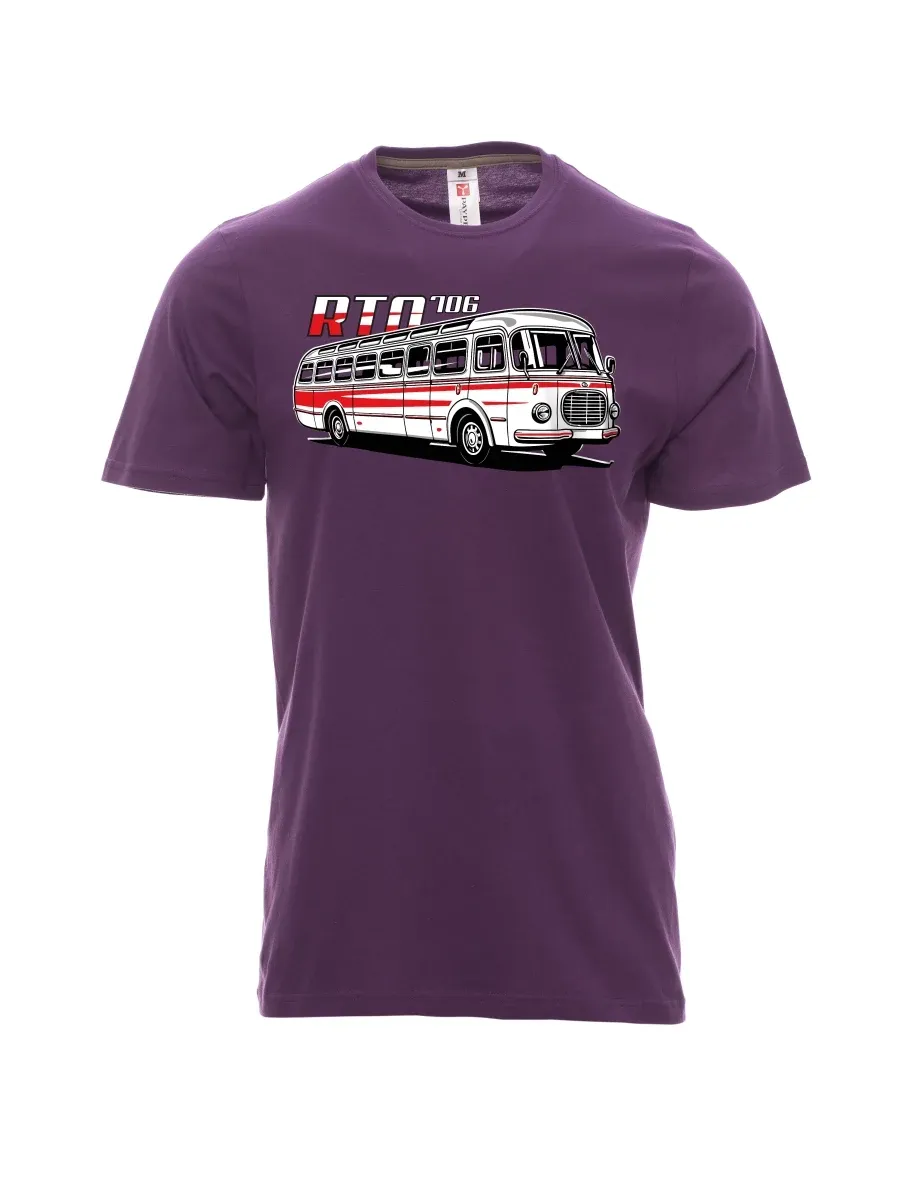 Violett T-Shirt für Männer Autobus RTO 706