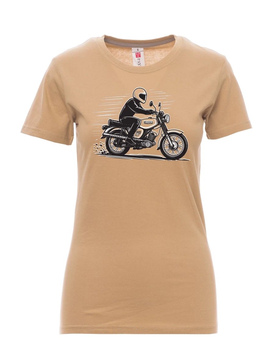 Braunes T-Shirt für Damen Motorrad Enduro S51