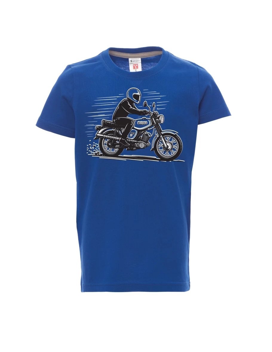Blaues Kinder T-Shirt Motorrad Enduro S51