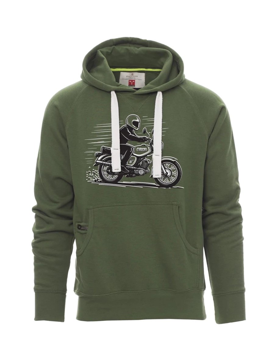 Dunkelgrünes Sweatshirt für Männer Motorrad Enduro S51