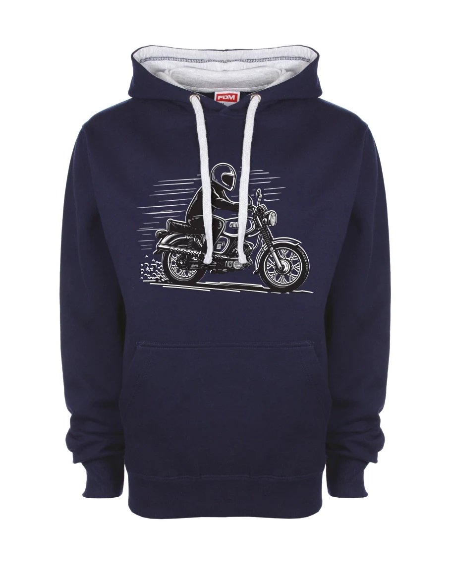 Grau-marines Sweatshirt Motorrad Enduro S51