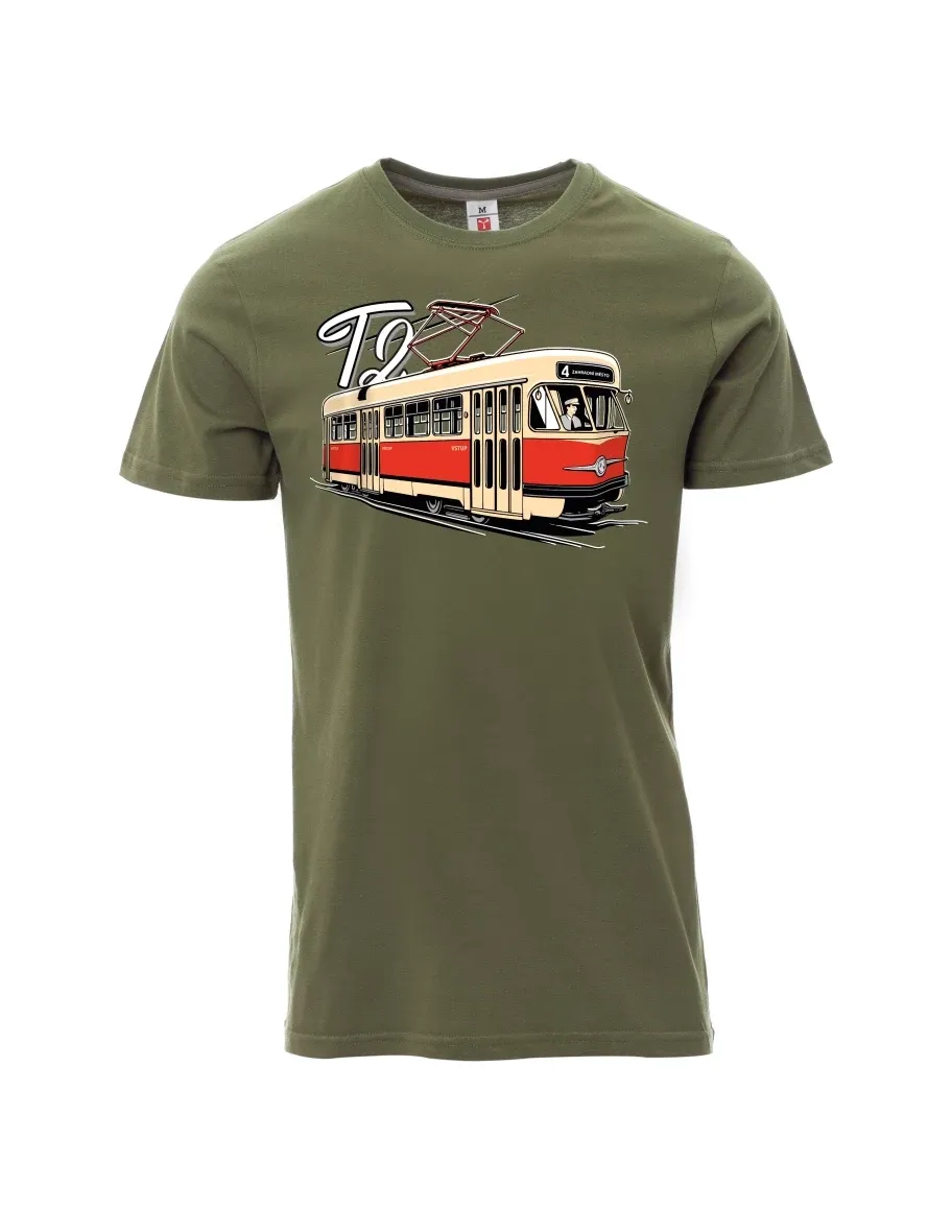 Khaki T-Shirt für Männer Straßenbahn T2