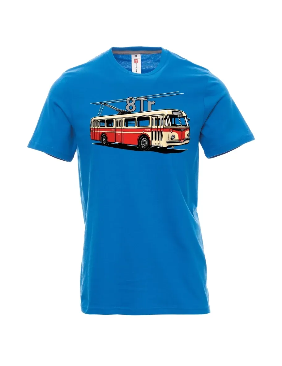 Hellblaues T-Shirt für Männer Oberleitungsbus 8Tr