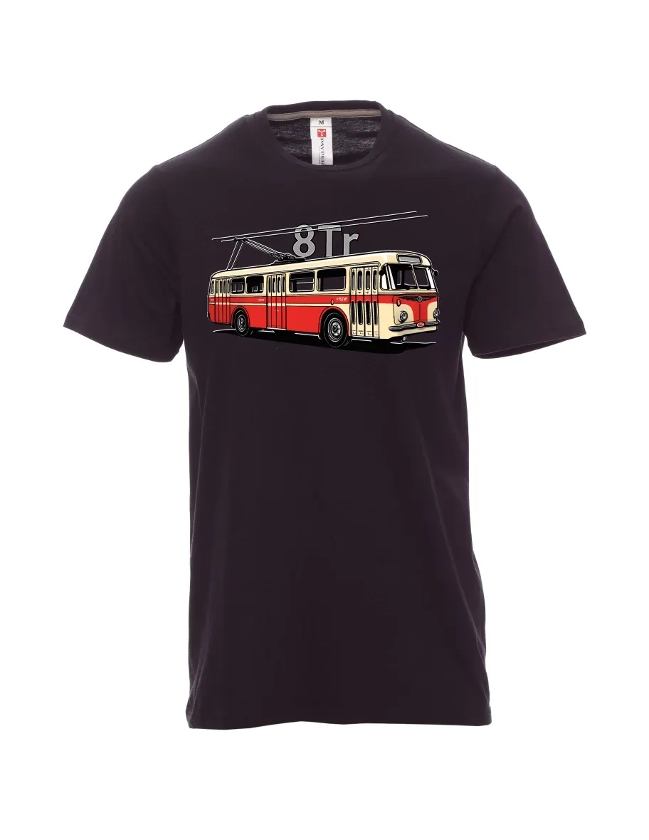 Schwarzes T-Shirt für Männer Oberleitungsbus 8Tr