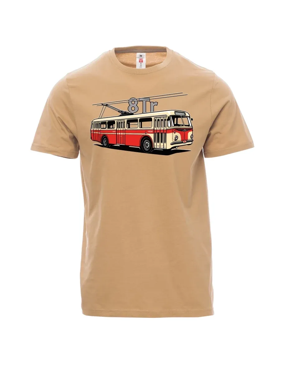 Braunes T-Shirt für Männer Oberleitungsbus 8Tr