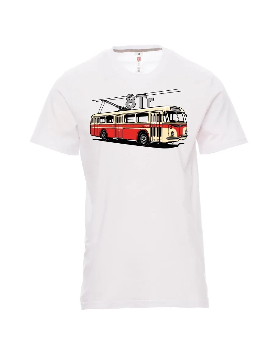 Weißes T-Shirt für Männer Oberleitungsbus 8Tr