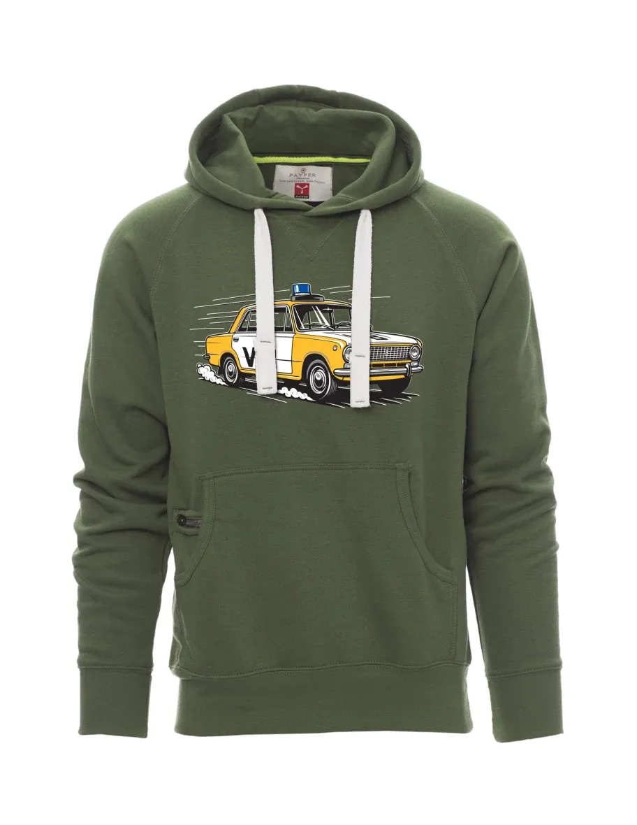 Dunkelgrünes Sweatshirt für Männer Automobil VAZ 2101 VB