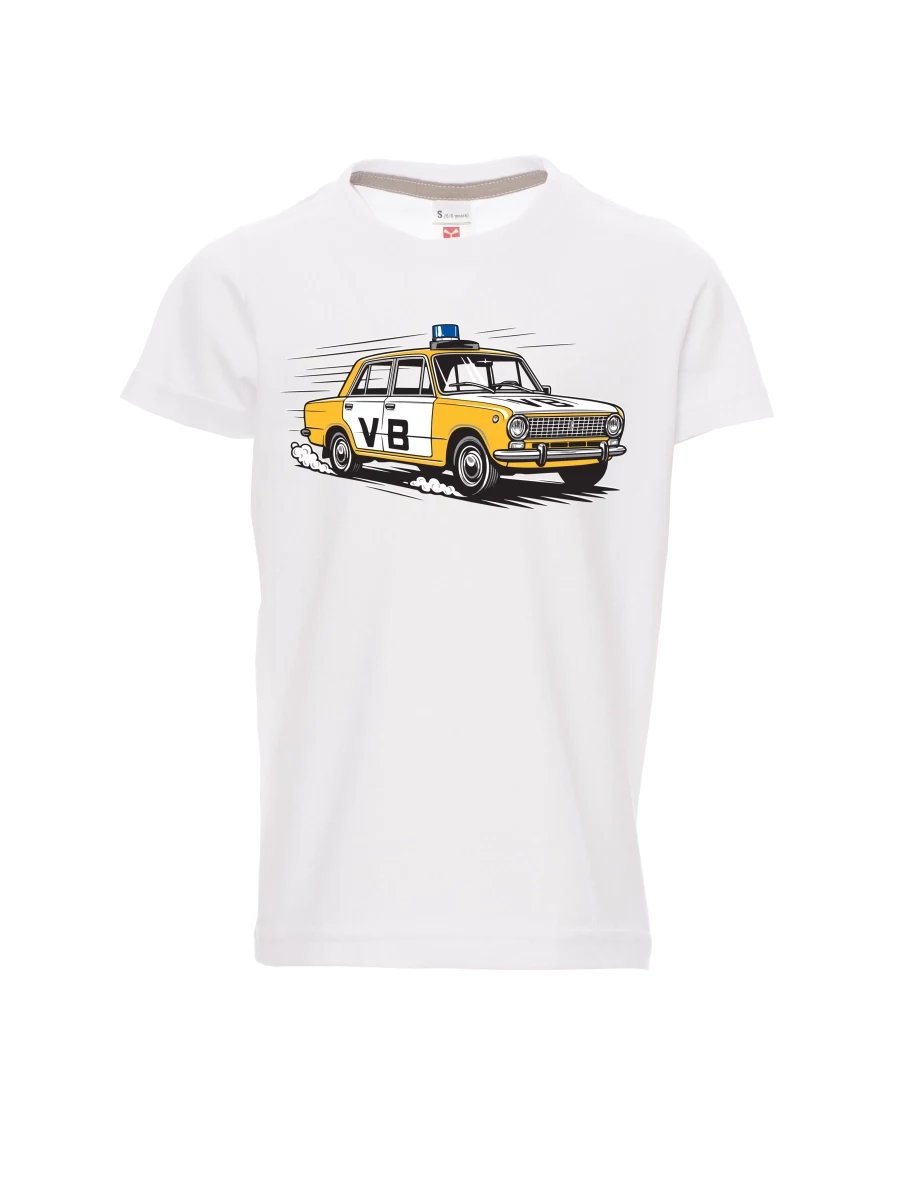 Weißes Kinder T-Shirt Automobil VAZ 2101 VB