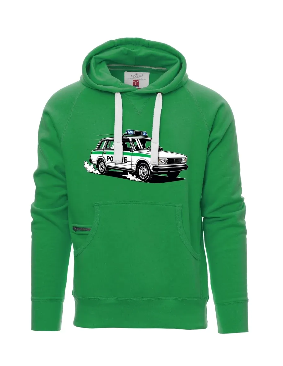 Grünes Sweatshirt für Männer Automobil VAZ 2104 POLIZEI