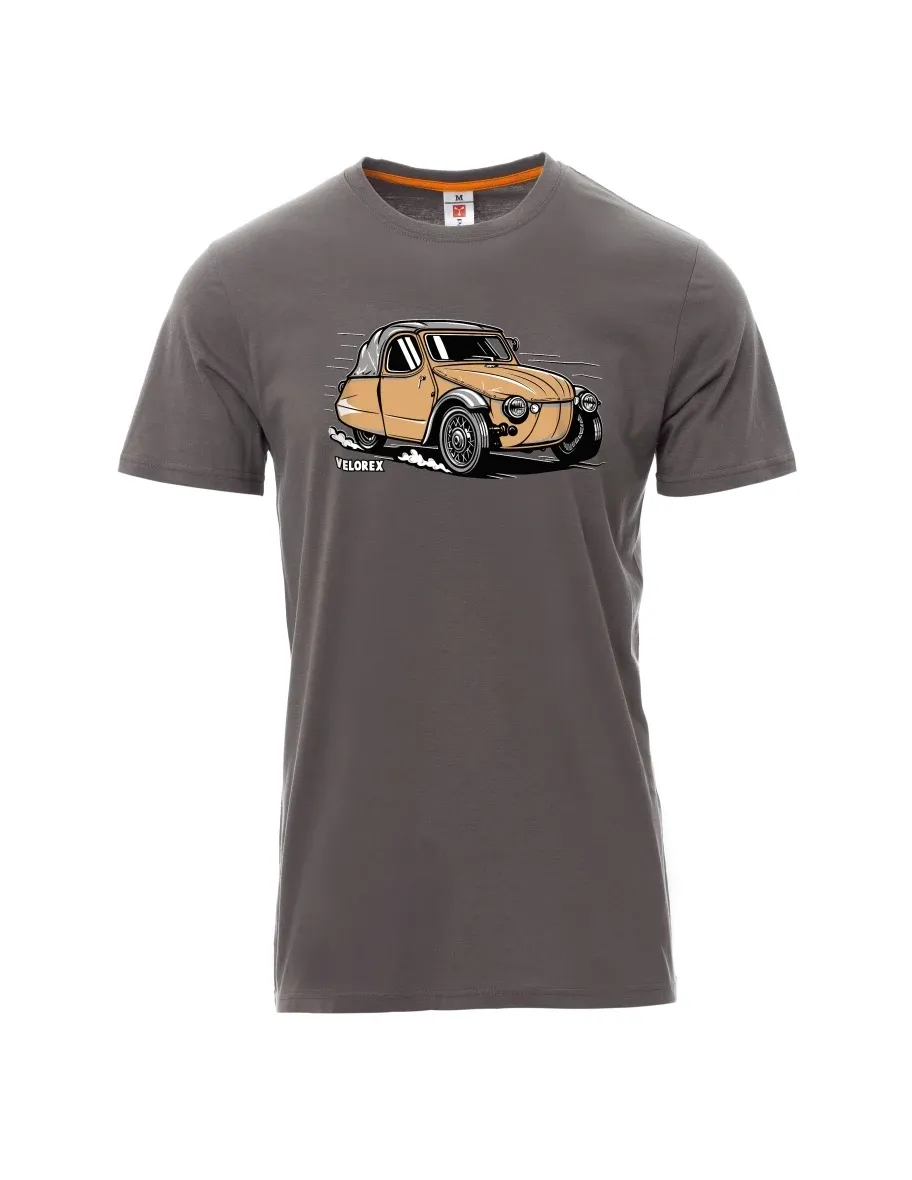Graues T-Shirt für Männer Automobil Velorex