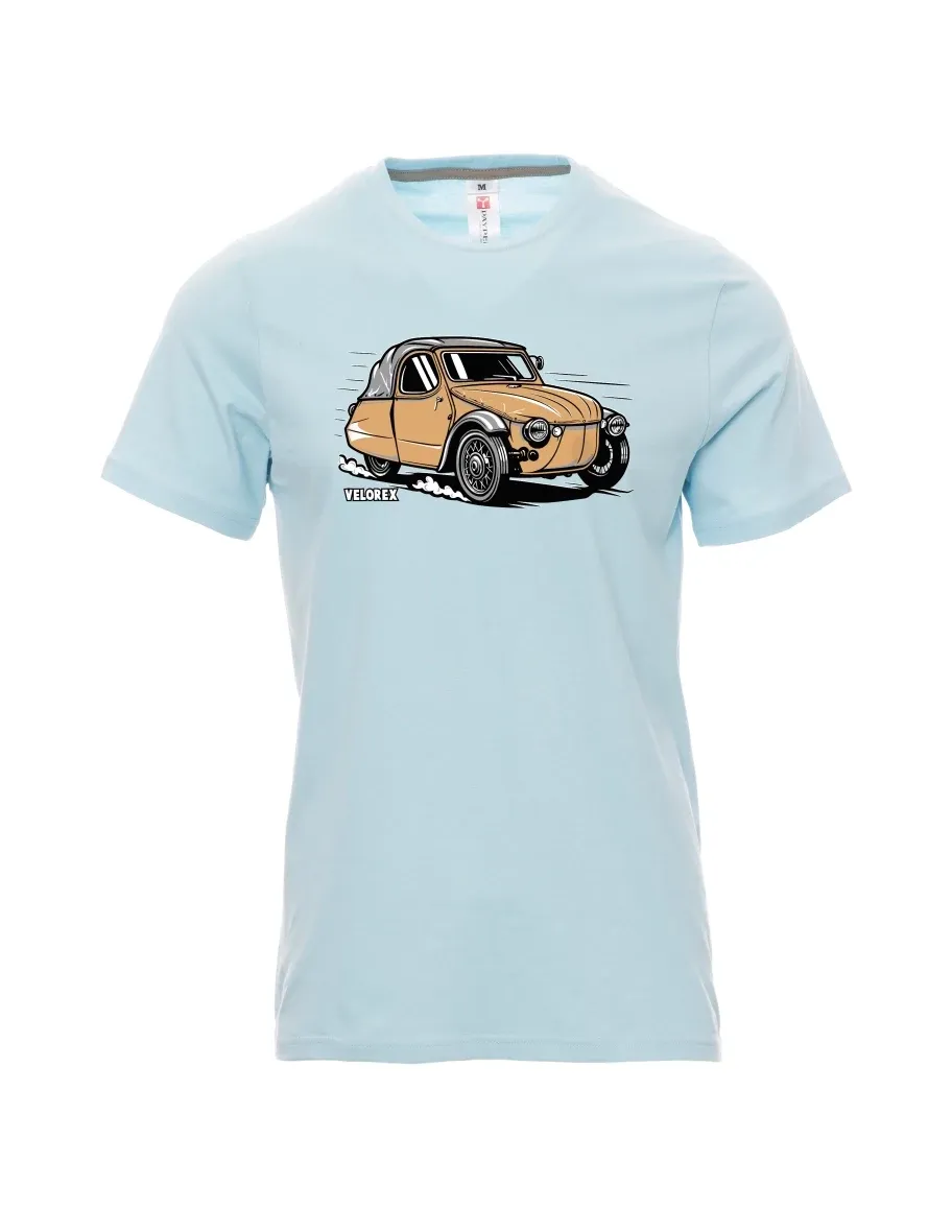 Blassblaues T-Shirt für Männer Automobil Velorex